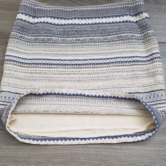 Dalia Woven Aztec Striped Mini Skirt Blue Size 6 - Picture 3 of 8